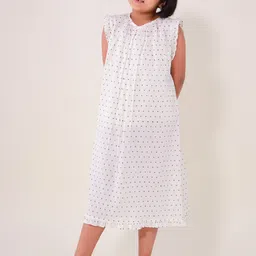 My Little Lambs Girls Geometric Printed Pure Cotton Nightdress-image-57