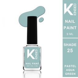 KINDED Long Stay Glossy Finish Nail Polish - 9ml - Pastel Aqua Green 25-39