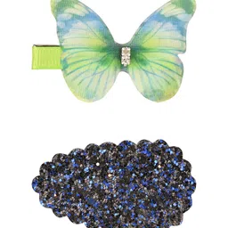 Aye Candy Girls Blue & Black Embellished Alligator Hair Clip-image-33