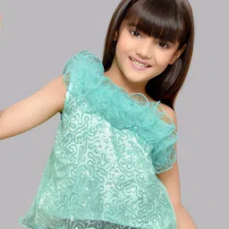 Pink Chick Girls Embellished Sequined One Shoulder Top-image-31