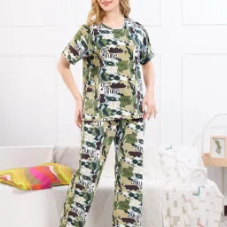 Quira Green Printed Regular Shirt and Pyjama-picture-39