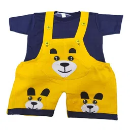 BAESD Infants Boys Printed Pure Cotton Dungarees With T-shirt-91