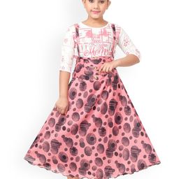 BAESD Girls Geometric Printed Cotton Dungarees-image-123