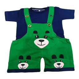 BAESD Infant Boys Printed Pure Cotton Dungaree With T-Shirt-image-53