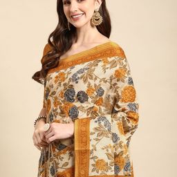 RATAN Floral Printed Pure Cotton Saree-image-4