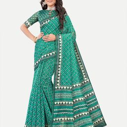 TAVAS Geometric Printed Chanderi Saree-image-70