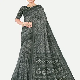 TAVAS Ethnic Motifs Printed Chanderi Saree-53