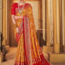 Anouk Ethnic Motifs Printed Zari Patola Saree-123