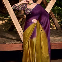 Saree mall Purple & Beige Ombre Embroidered Sarees-image-36