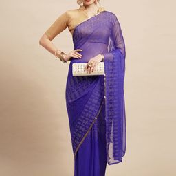 Saree mall Blue Embellished Zari Sarees-image-14