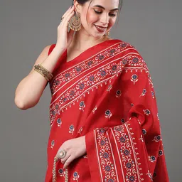 Anouk Floral Printed Art Silk Bhagalpuri  Saree-6
