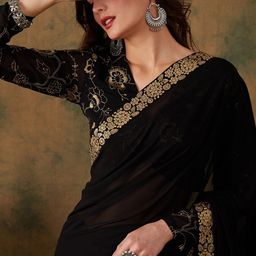 Sangria Embroidered Sequinned Bordered Saree-picture-23