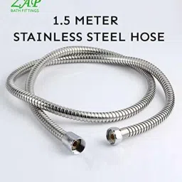 ZAP Delta 5 Flow Function Hand Shower with with SS-304 Grade 1.5 Meter Flexible Hose Pipe and Wall Hook (Chrome). Set(1) Hand Shower image 3