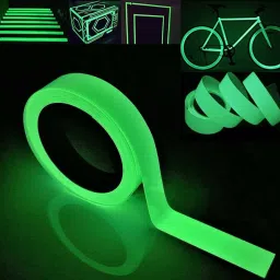 iktu Radium Glow-in-The-Dark Luminous Photoluminescent/Luminescent Emergency roll Safety Egress Markers Stairs, Walls, Steps, exit Sign (24mm x 5 Meter) 24 mm x 5 m Green Reflective Tape image 4