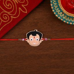 Kids Chhota Bheem Cartoon Pearl Rakhi, Chawal Roli Pack Set-image-82