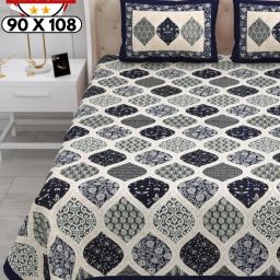 260 TC Cotton King Jaipuri Prints Flat Bedsheet-image-99