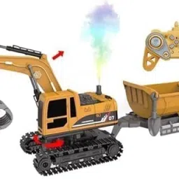 Remote Control Excavator Toy with Light Effects, Construction Vehicle with Dump-image-57