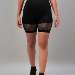 Solid Women Black Cycling Shorts-image-3
