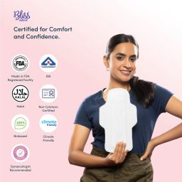 blissnatural Organic Ultra Thin XL Size For Medium Flow | Plant-Based Sanitary Pad image 5