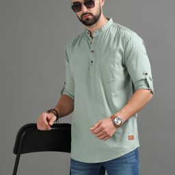 Men Solid Pure Cotton Straight Kurta-image-48