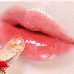 Best Transparent Moisturizing Jelly Flower Lipstick for Glossy Pink Lips-image-2