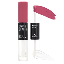 SWISS BEAUTY Long Lasting Transfer Proof Duo Lipstick 10 ml - Poison Pink 02-34