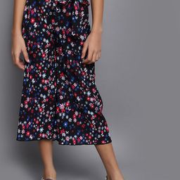 V-Mart Girls Floral Printed Loose Fit Three Fourth Length Pleated Culottes Trousers-image-31