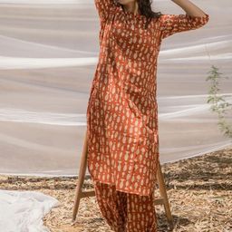 Mera Rang Conversational Printed Regular Pure Cotton Straight Kurta With Harem Pants-7