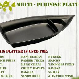 zido (Pack of 2) Exclusive Classical Design Chip-N-Dip Snacks/Appetizer Plate for Multipurpose Use Chip & Dip Tray Serving Set image 3