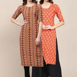 KALINI Women Pack of 2 Crepe Kurta-image-45