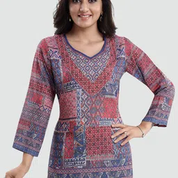 Saree Swarg Women Multicoloured Printed Crepe Top-image-53