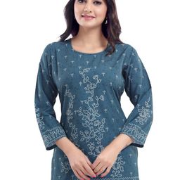 Saree Swarg Women Grey Printed Tunic-image-13