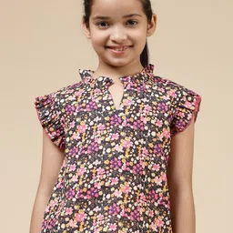 BAESD Floral Printed Round Neck Sleeveless Crepe Top-image-37