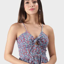 DEBONATELLA Blue & Red Print Crepe Top-picture-19