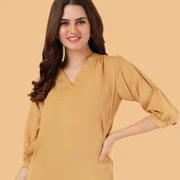 Brownverse Women V-Neck Top-image-23