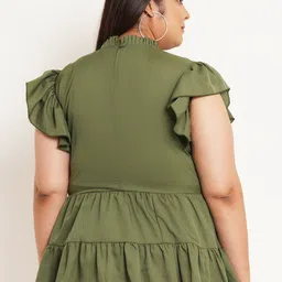 U&F Beyond Plus Size Flutter Sleeves Layered Peplum Top image 2