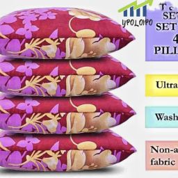LUXURY Polyester Fibre Solid Sleeping Pillow Pack of 4-22