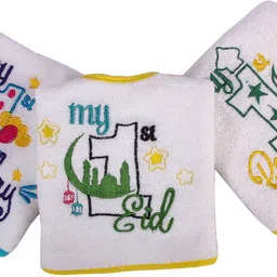 butterthief Baby feeding Bibs Newborn My1st Ramadan Eid Birthday Pack of 3Bibs-picture-0