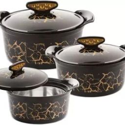 Akoya Black Insulated Stainless Steel Pack of 3 Thermoware Casserole Set-26