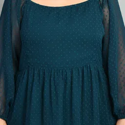 PrettyPlus by Desinoor.com Plus Size Self Design Tiered Fit and Flare Midi Dress image 2