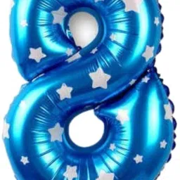 Solid Blue Foil Number 8 Letter Balloon-11