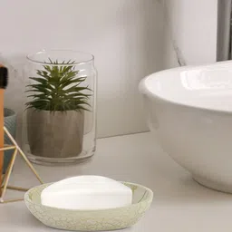 OBSESSIONS Beige & Gold-Toned Textured Polyresin Alvina Soap Dish With Hole-35