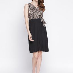 IQRAAR Black Printed Dress-image-40