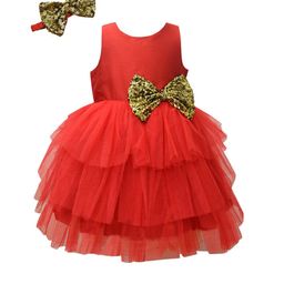A T U N Red Layered Net Dress-picture-1