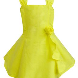 A T U N Yellow Fit & Flare Party Dress-47