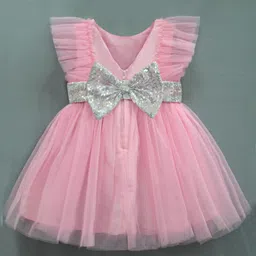 A T U N Pink Net Dress-40