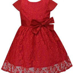 A T U N Red Lace Dress-image-41