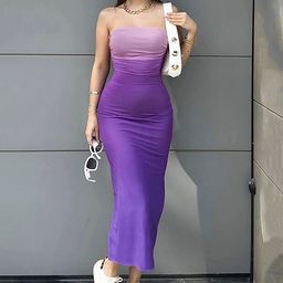 LULU & SKY Strapless Gathered or Pleated Detail Maxi Dress-image-8