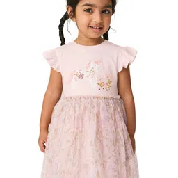 StyleCast Girls Animal Print Flutter Sleeve Applique T-shirt Dress-11