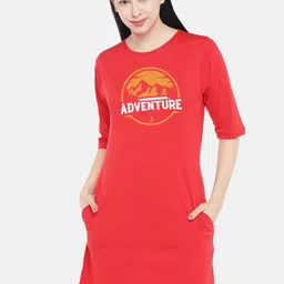 STATUS MANTRA Typography Printed Pure Cotton Mini T-shirt Dress-picture-26